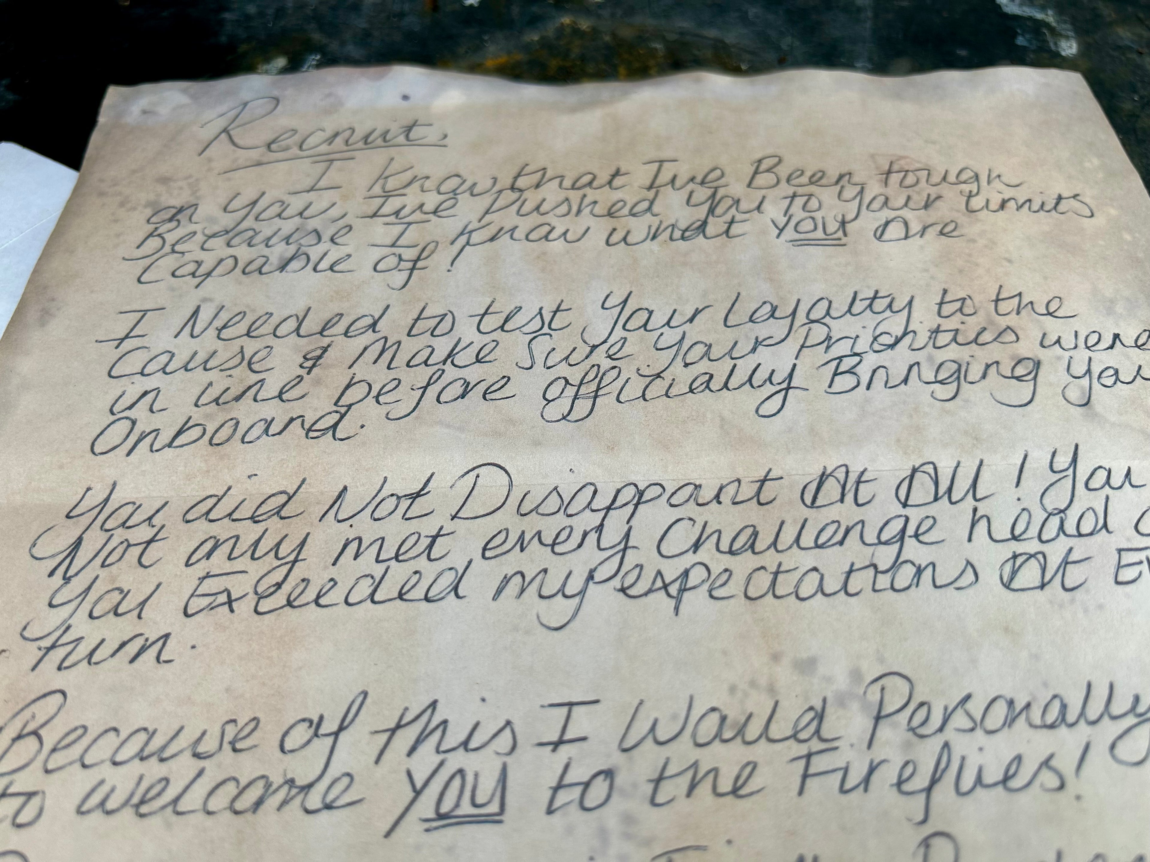 “Resistance Recruitment” - Letter
