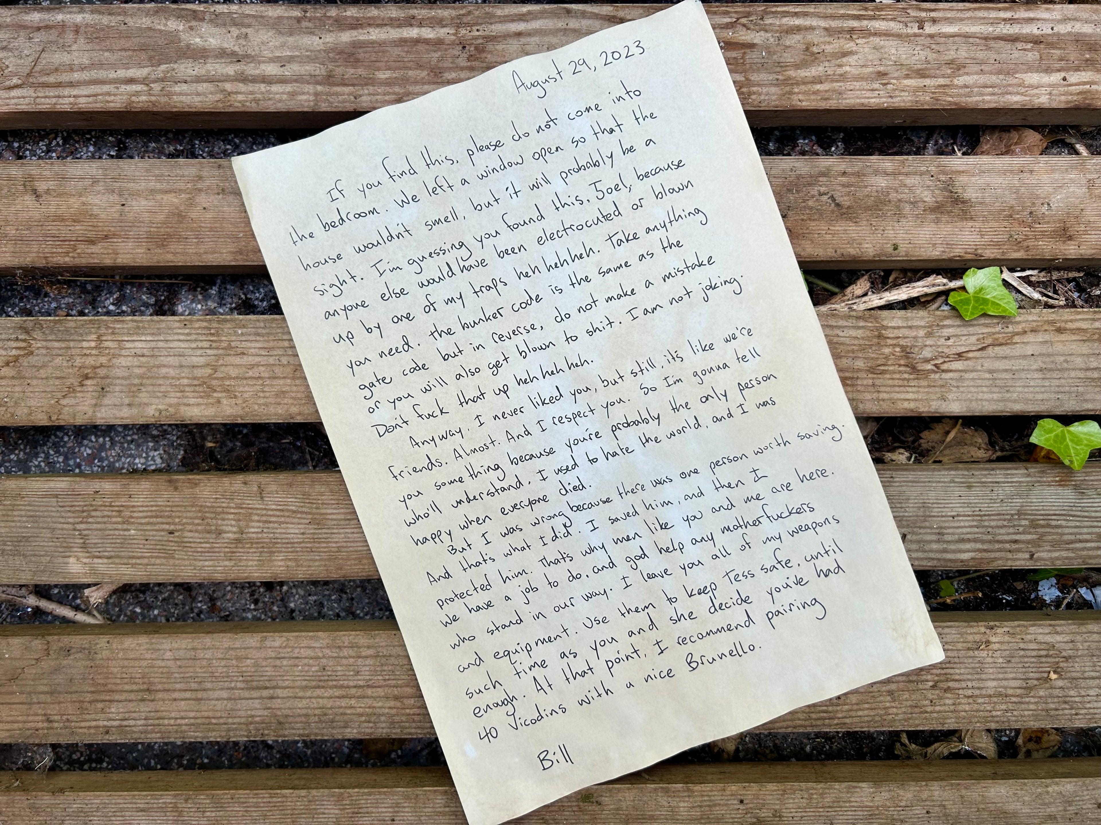“Do Not Come In To The Bedroom” - Letter (TV Series)