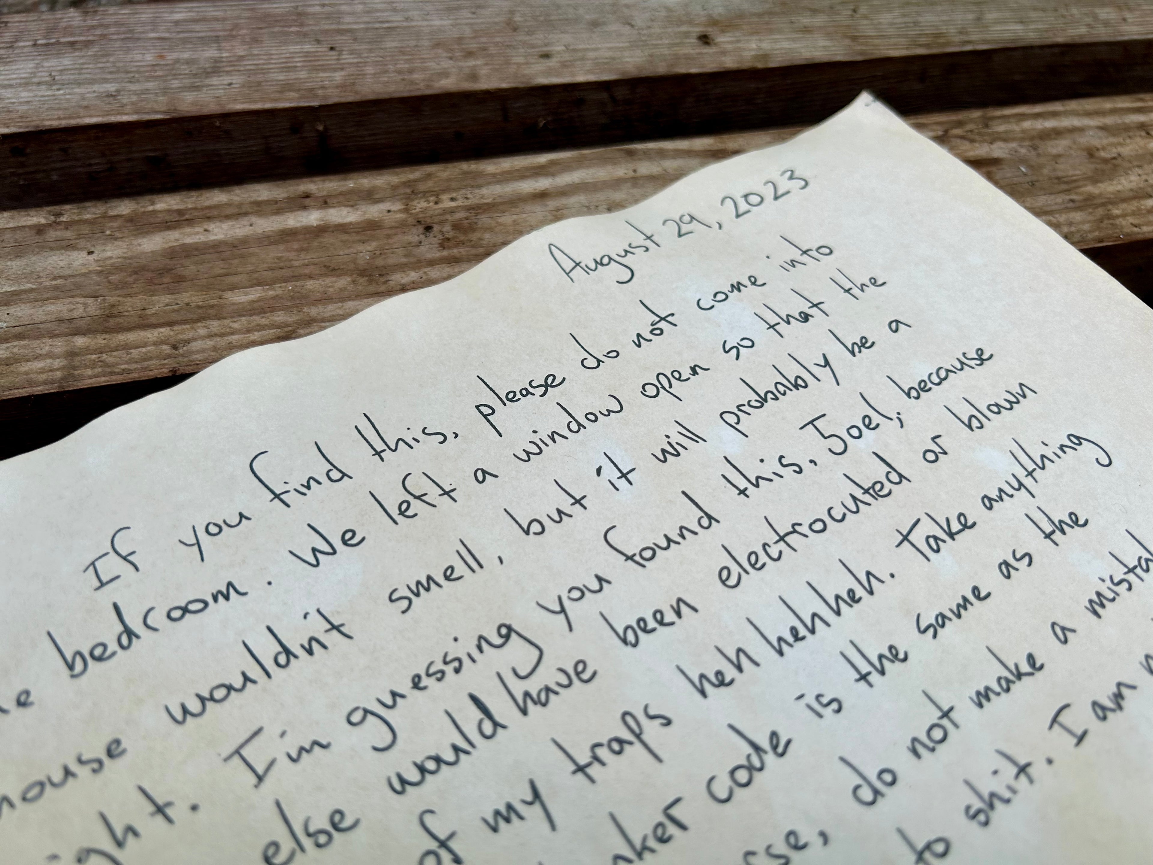 “Do Not Come In To The Bedroom” - Letter (TV Series)